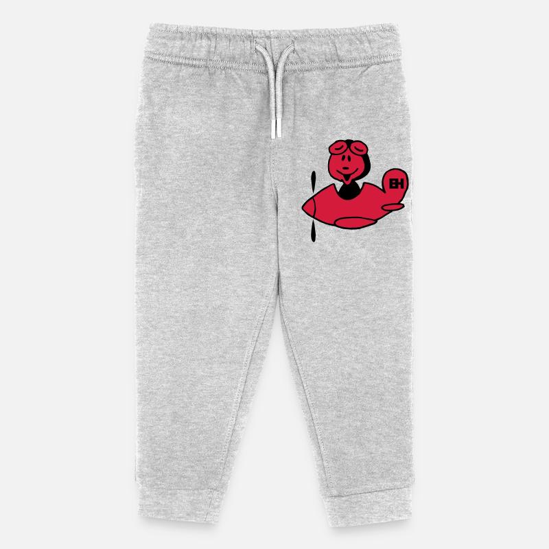 Flugzeug - Kinder Organic Jogginghose Mini Mover von Stanley/Stella - Grau meliert