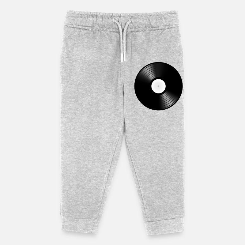 vinyl schallplatte record disc turntable DJ - Kinder Organic Jogginghose Mini Mover von Stanley/Stella - Grau meliert