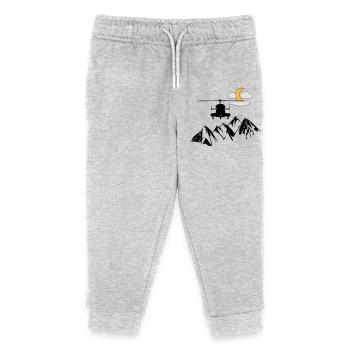 Hubschrauber - Kinder Organic Jogginghose Mini Mover von Stanley/Stella - Grau meliert - Vorne