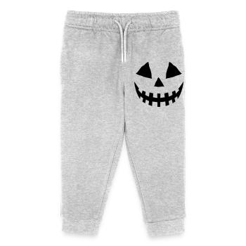 Kürbis schwarz flex - Kinder Organic Jogginghose Mini Mover von Stanley/Stella - Grau meliert - Vorne