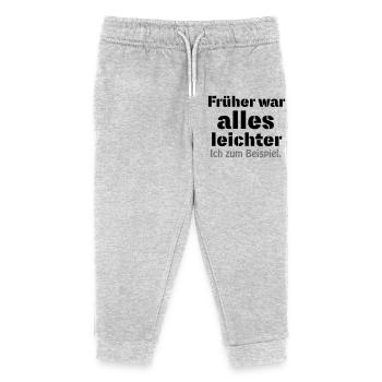 Früher war alles leichter - Kinder Organic Jogginghose Mini Mover von Stanley/Stella - Grau meliert - Vorne