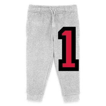 Number One 1 - Kids Organic Sweatpants by Stanley/Stella - heather grey - Front