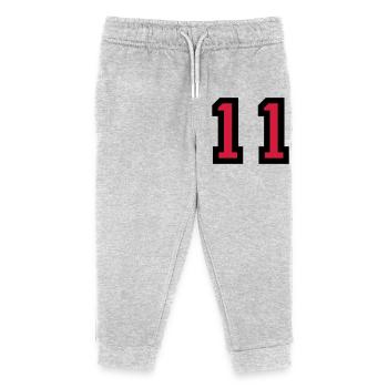 The number 11 - number eleven - Kids Organic Sweatpants by Stanley/Stella - heather grey - Front
