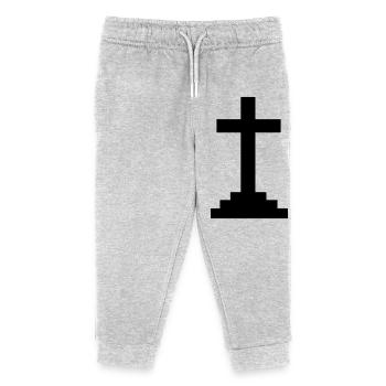 Cross (V) - Kids Organic Sweatpants by Stanley/Stella - heather grey - Front