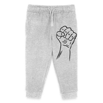 Fist / Raised fist / Revolution / Defiance - Kids Organic Sweatpants by Stanley/Stella - heather grey - Front