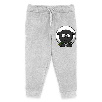 Moonlit Night Sheep Cartoon - Kids Organic Sweatpants by Stanley/Stella - heather grey - Front