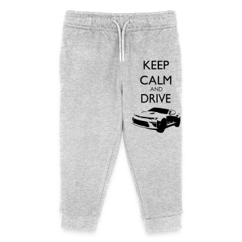 Keep Calm and Drive Camaro - Kinder Organic Jogginghose Mini Mover von Stanley/Stella - Grau meliert - Vorne