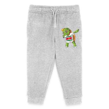 Suriname Dabbing Schildkröte - Kinder Organic Jogginghose Mini Mover von Stanley/Stella - Grau meliert - Vorne