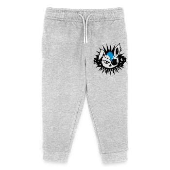 Un lapin avec un cache-oeil et un Mohawk - Pantalon de jogging enfant bio Stanley/Stella - gris chiné - Devant