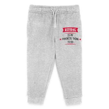 horse riding - Kids Organic Sweatpants by Stanley/Stella - heather grey - Front