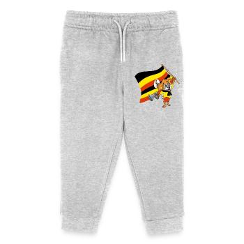 Uganda Fan Dog - Kids Organic Sweatpants by Stanley/Stella - heather grey - Front