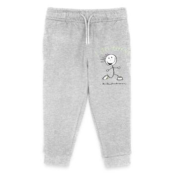 I Love Running Stick Figure - Runner - Kids Organic Sweatpants by Stanley/Stella - heather grey - Front