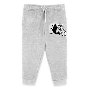 hand shadow rabbit 2 clr - Kids Organic Sweatpants by Stanley/Stella - heather grey - Front