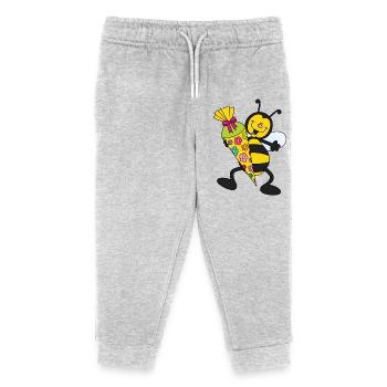 School enrollment school bee sugar cone school cone colorful - Kids Organic Sweatpants by Stanley/Stella - heather grey - Front