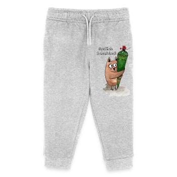 Eule mit Zuckertüte Endlich Schulkind - Kinder Organic Jogginghose Mini Mover von Stanley/Stella - Grau meliert - Vorne