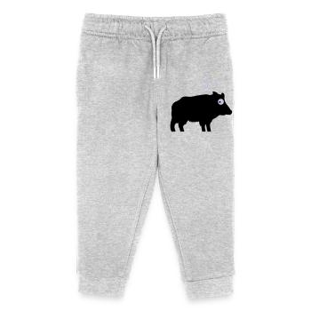 Angstschwitzendes Wildschwein - Kinder Organic Jogginghose Mini Mover von Stanley/Stella - Grau meliert - Vorne