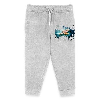 Petcontest Schildkröte - Kinder Organic Jogginghose Mini Mover von Stanley/Stella - Grau meliert - Vorne