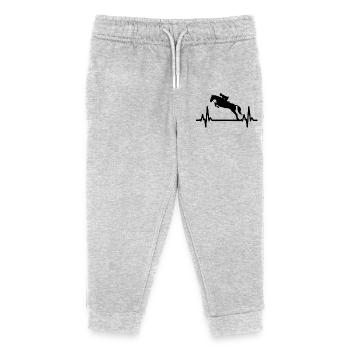 Cheval - Equitation - Courses de chevaux - Pantalon de jogging enfant bio Stanley/Stella - gris chiné - Devant