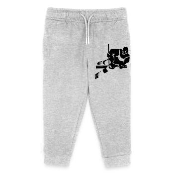 Eishockey - Kinder Organic Jogginghose Mini Mover von Stanley/Stella - Grau meliert - Vorne