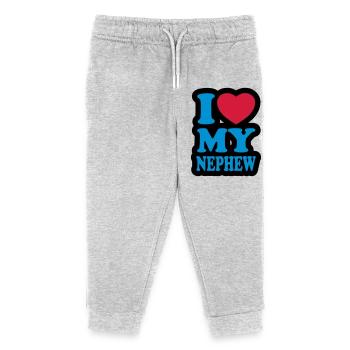 I love my nephew - Kids Organic Sweatpants by Stanley/Stella - heather grey - Front