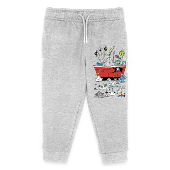 Schiffe - Kinder Organic Jogginghose Mini Mover von Stanley/Stella - Grau meliert - Vorne