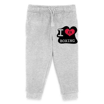 I Love Boxing - Kinder Organic Jogginghose Mini Mover von Stanley/Stella - Grau meliert - Vorne