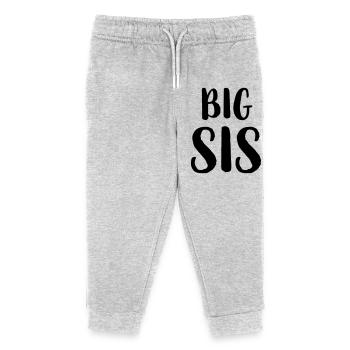 big sis Schwester Geschwister Familie Geschenk - Kids Organic Sweatpants by Stanley/Stella - heather grey - Front