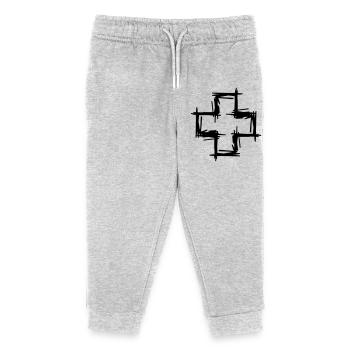 Schweiz - Schweizerkreuz für Schweizer - Kinder Organic Jogginghose Mini Mover von Stanley/Stella - Grau meliert - Vorne