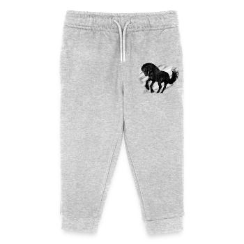 horse - Kids Organic Sweatpants by Stanley/Stella - heather grey - Front