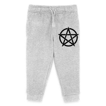Pentagramm - Kinder Organic Jogginghose Mini Mover von Stanley/Stella - Grau meliert - Vorne