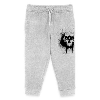 skull - Kids Organic Sweatpants by Stanley/Stella - heather grey - Front