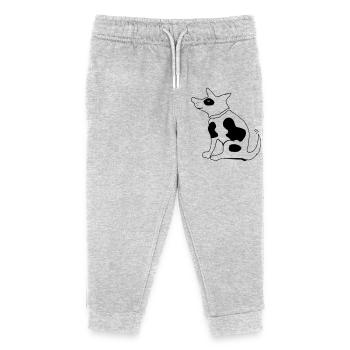 Funny spotted dog, terrier - Kids Organic Sweatpants by Stanley/Stella - heather grey - Front