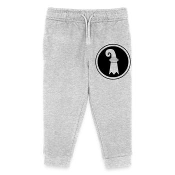 Basel flag in circle - Kids Organic Sweatpants by Stanley/Stella - heather grey - Front