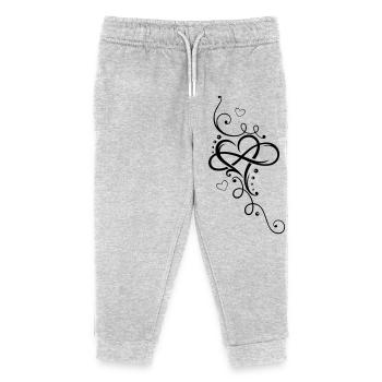 Herz, Unendlichkeit, heart, infinity - Kinder Organic Jogginghose Mini Mover von Stanley/Stella - Grau meliert - Vorne