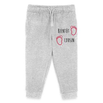 Onkel / Tante / Vetter / Cousin / Kusine - Kinder Organic Jogginghose Mini Mover von Stanley/Stella - Grau meliert - Vorne