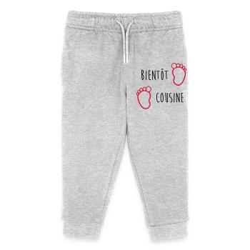 Onkel / Tante / Vetter / Cousin / Kusine - Kinder Organic Jogginghose Mini Mover von Stanley/Stella - Grau meliert - Vorne