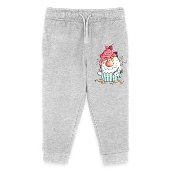 Cat loves Muffin - Kids Organic Sweatpants by Stanley/Stella - heather grey - Front