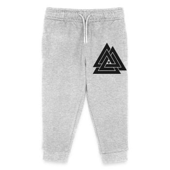 Valknut Wikinger Symbol - Kinder Organic Jogginghose Mini Mover von Stanley/Stella - Grau meliert - Vorne