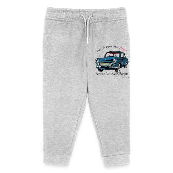  Trabi DDR Nostalgie Frauen mit Herz Pappe - Kinder Organic Jogginghose Mini Mover von Stanley/Stella - Grau meliert - Vorne