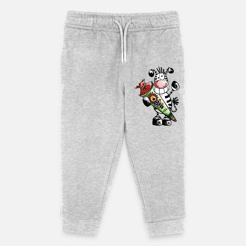 Das Schulkind Zebra - Kinder Organic Jogginghose Mini Mover von Stanley/Stella - Grau meliert