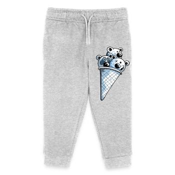 Ours à la crème glacée - Cadeau - Pantalon de jogging enfant bio Stanley/Stella - gris chiné - Devant