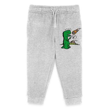 Rock paper scissors T-rex drôle dinosaure comète - Pantalon de jogging enfant bio Stanley/Stella - gris chiné - Devant
