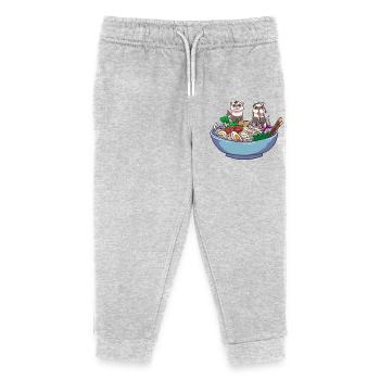 Furet dans l’illustration de la soupe de nouilles - Pantalon de jogging enfant bio Stanley/Stella - gris chiné - Devant
