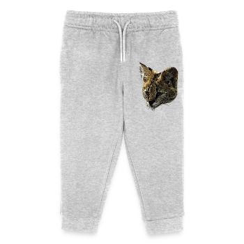 Serval Leinwand, raubkatzen, wildtier designs - Kinder Organic Jogginghose Mini Mover von Stanley/Stella - Grau meliert - Vorne
