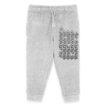 Repeated monochrome fish - Kids Organic Sweatpants by Stanley/Stella - heather grey - Front