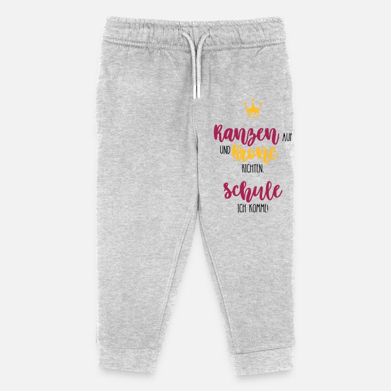 Krone richten zum Schulanfang - Kinder Organic Jogginghose Mini Mover von Stanley/Stella - Grau meliert