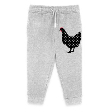 Chicken hen spotted - Kids Organic Sweatpants by Stanley/Stella - heather grey - Front