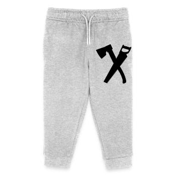 Hache et scie pour hachoir, charpentier - Pantalon de jogging enfant bio Stanley/Stella - gris chiné - Devant