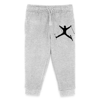 Ski jumping winter sports shadow figure - Kids Organic Sweatpants by Stanley/Stella - heather grey - Front