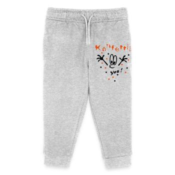 Konfetti, Karneval, Fasching - Kinder Organic Jogginghose Mini Mover von Stanley/Stella - Grau meliert - Vorne